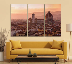 Florence Dome Canvas Eco Leather Print, Made in Italy!
