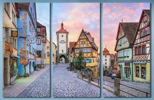 Rothenburg ob der Tauber wall art canvas 3 panels print