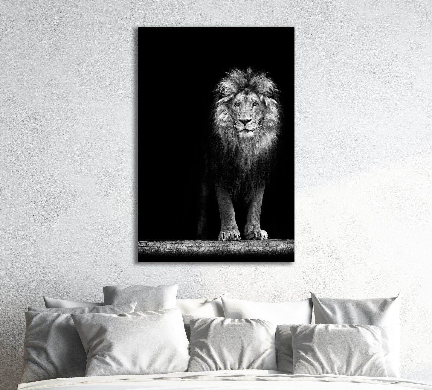 Portrait of a Lion Canvas Eco Leather Print Made in Italy