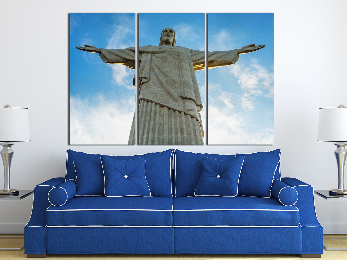 Christ the Redeemer Rio de Janeiro Brazil Canvas Eco Leather Print, Made in Italy!