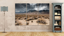 Load image into Gallery viewer, 3 Panel Dark Clouds Death Valley 3 Panel Framed Canvas Leather Print