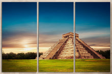 Load image into Gallery viewer, El Castillo Pyramid in Chichen Itza 3 panels canvas