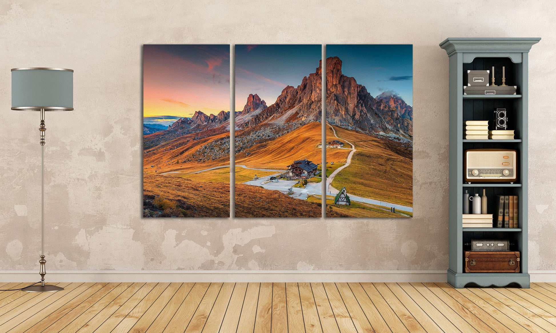 Alpine Pass Dolomites Italy 3 panel wall decor