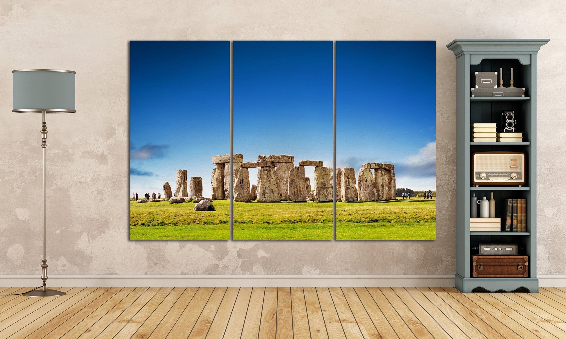 Stonehenge Framed Canvas Leather Print