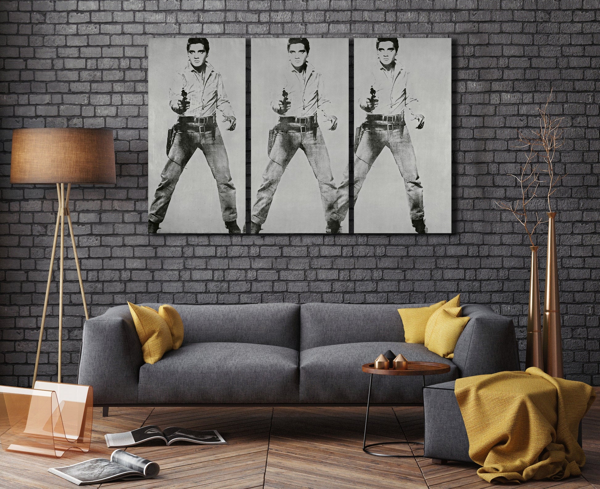 Triple Elvis Andy Wharol 
reproduction wall art canvas print