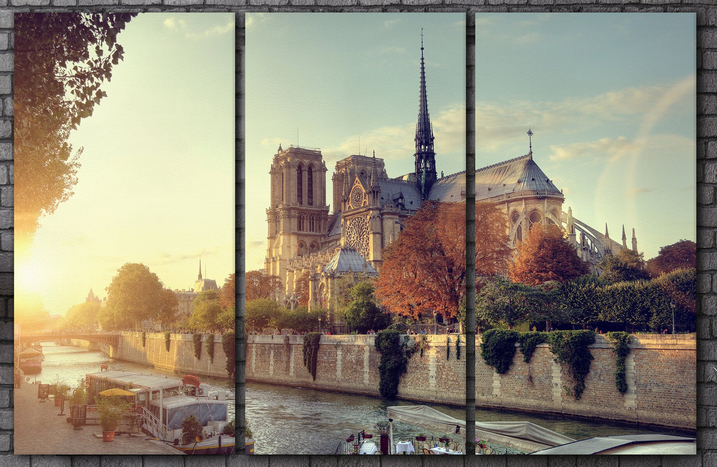 Notre-Dame Cathedral in Paris Sunrise Leather Print