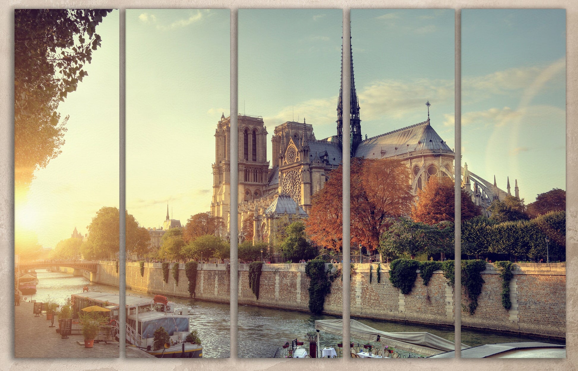 Notre-Dame Cathedral in Paris Sunrise Leather Print