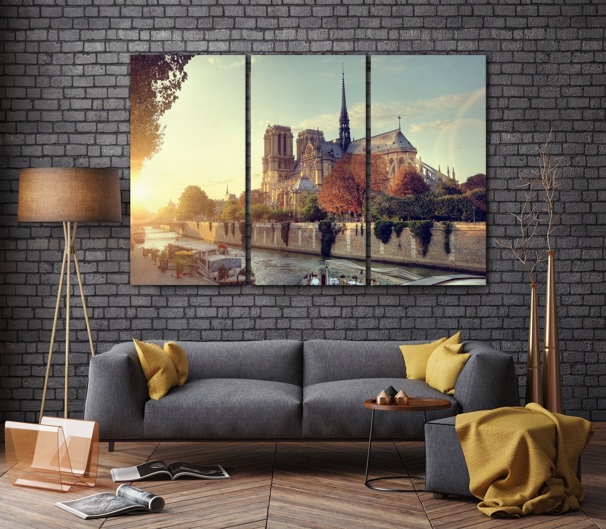Notre-Dame Cathedral in Paris Sunrise Leather Print