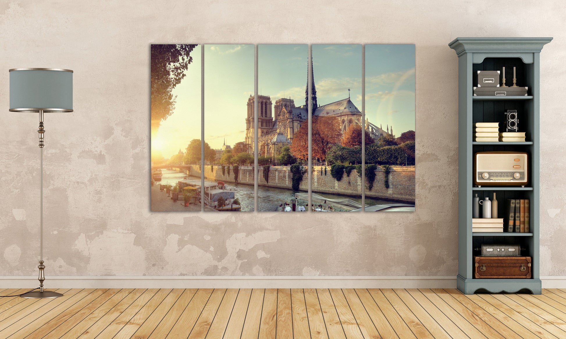 Notre-Dame Cathedral in Paris Sunrise Leather Print