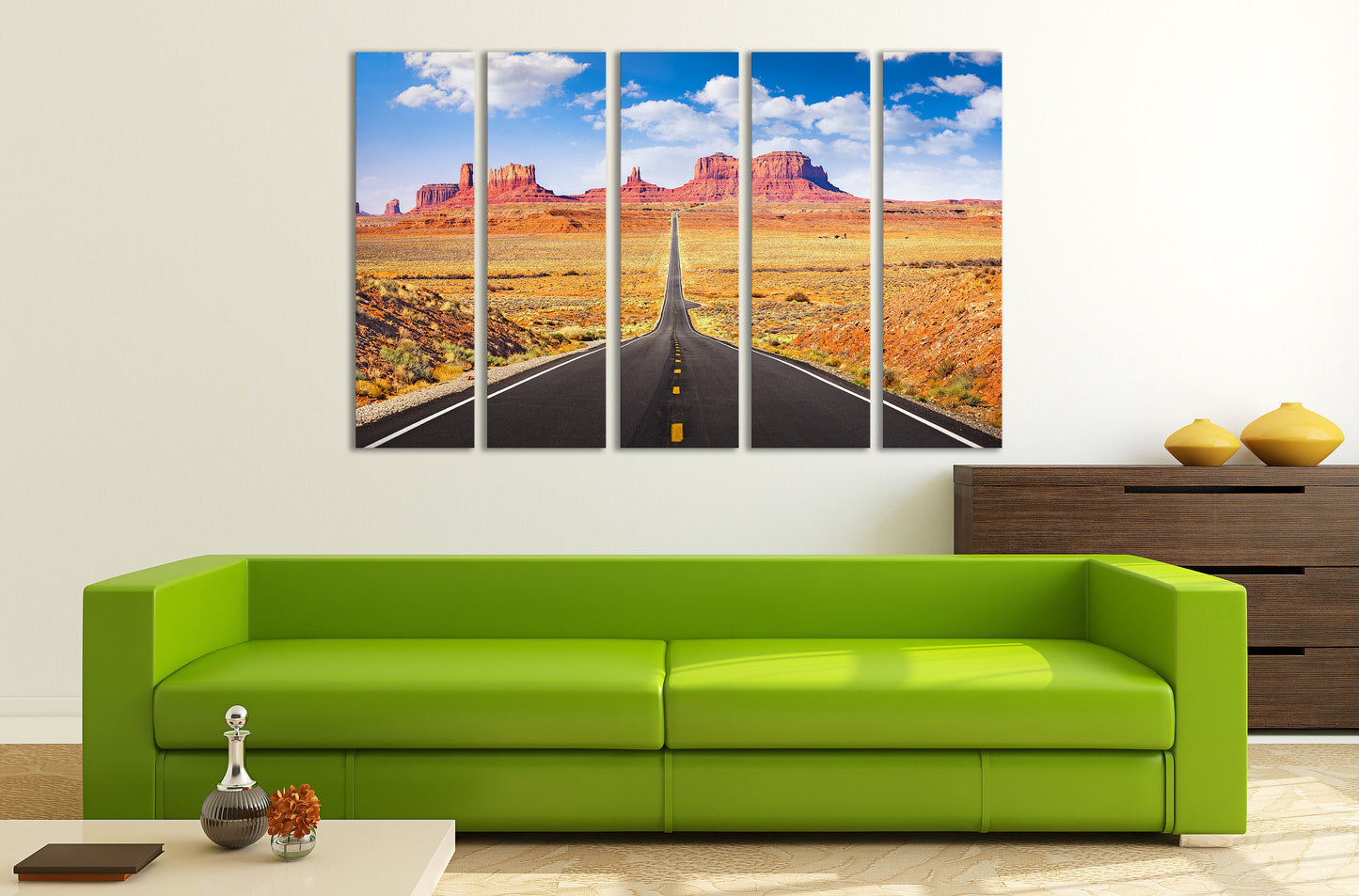 Monument Valley Road, Arizona, USA Canvas Eco Leather Print 5 Panels Lounge