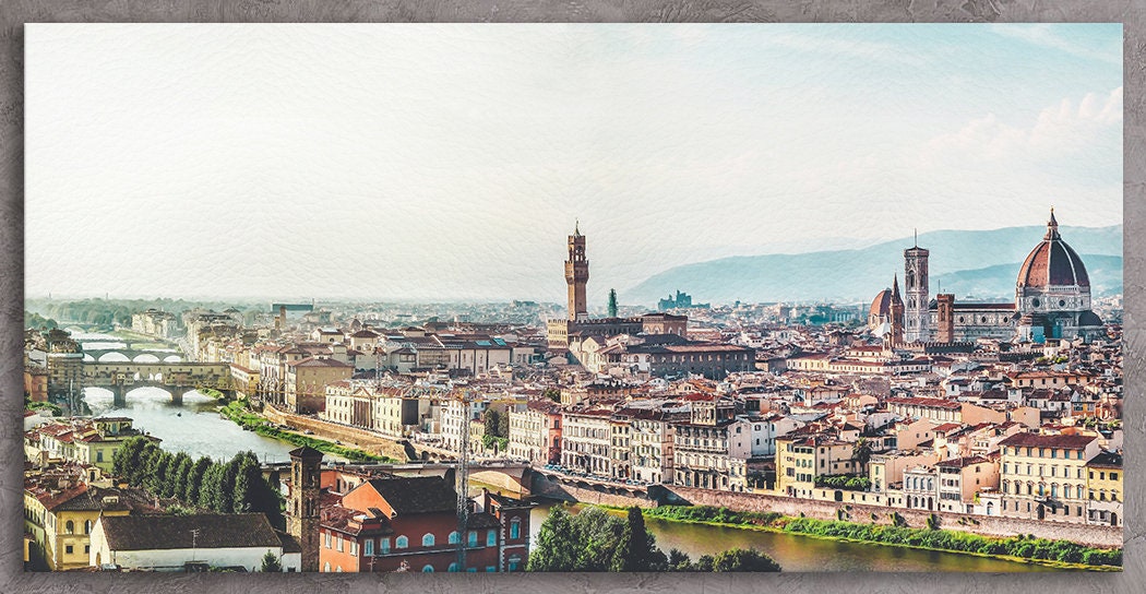 Florence Large Framed Canvas Framed Leather Print