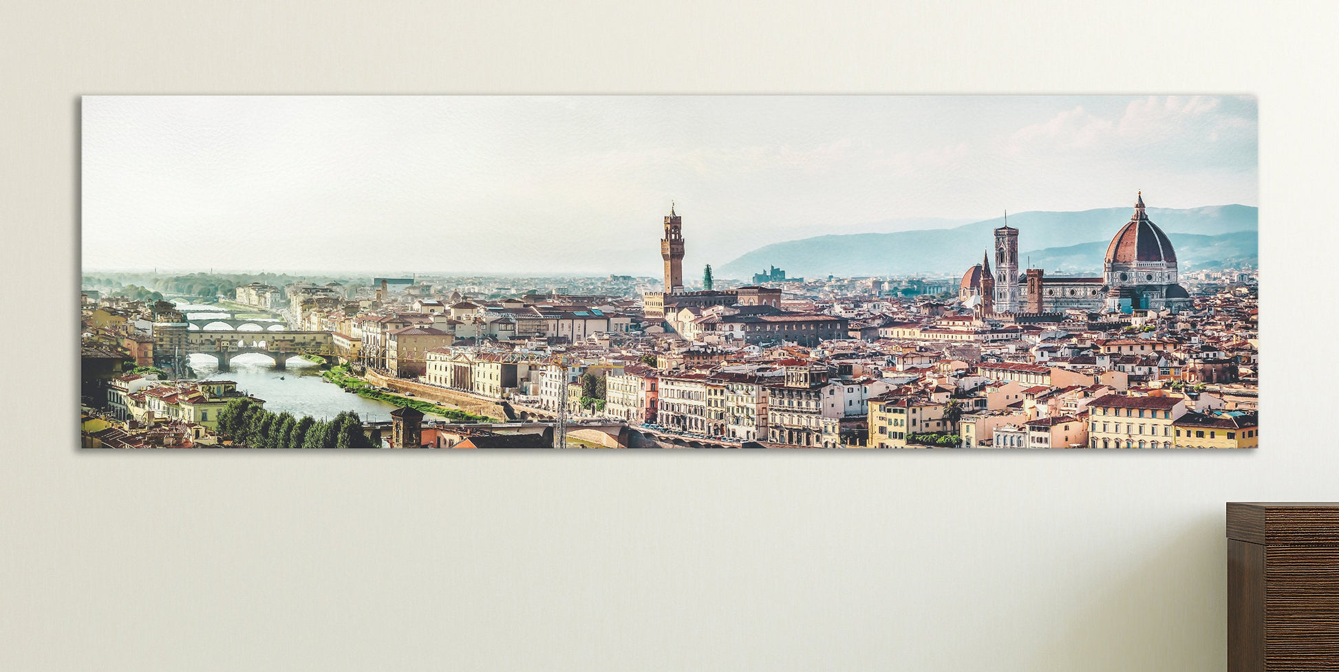Florence Large Framed Canvas Framed Leather Print