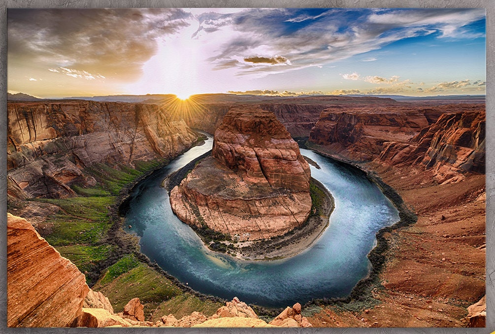 Horseshoe Bend Grand Canyon National Park framed canvas leather print