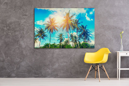 Palm trees wall decor canvas print