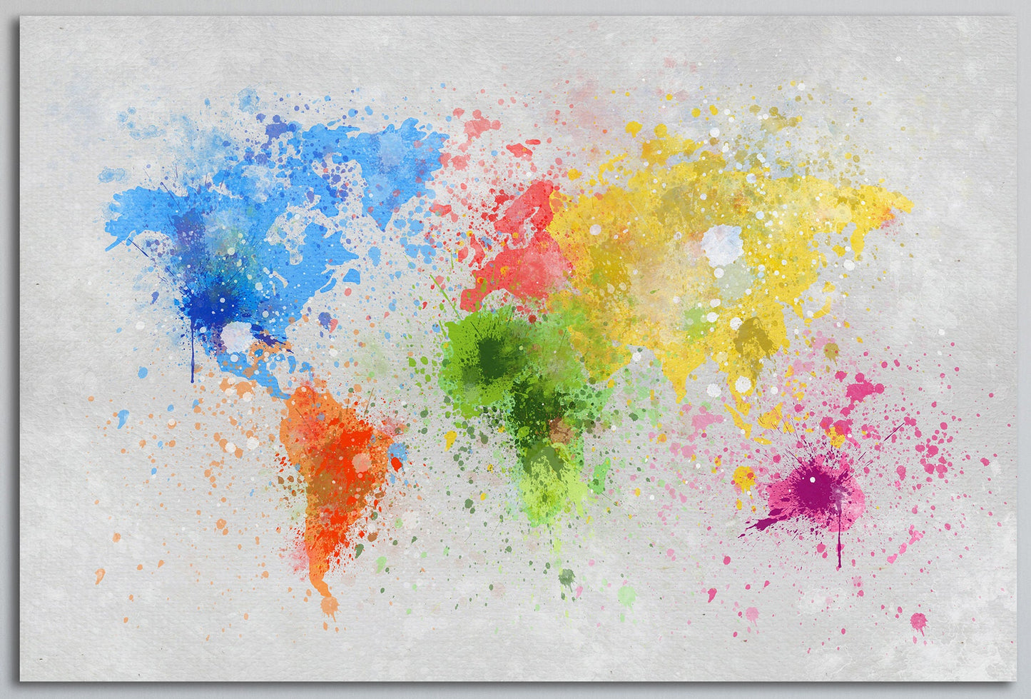 World Map Color Paint Leather Print Detail