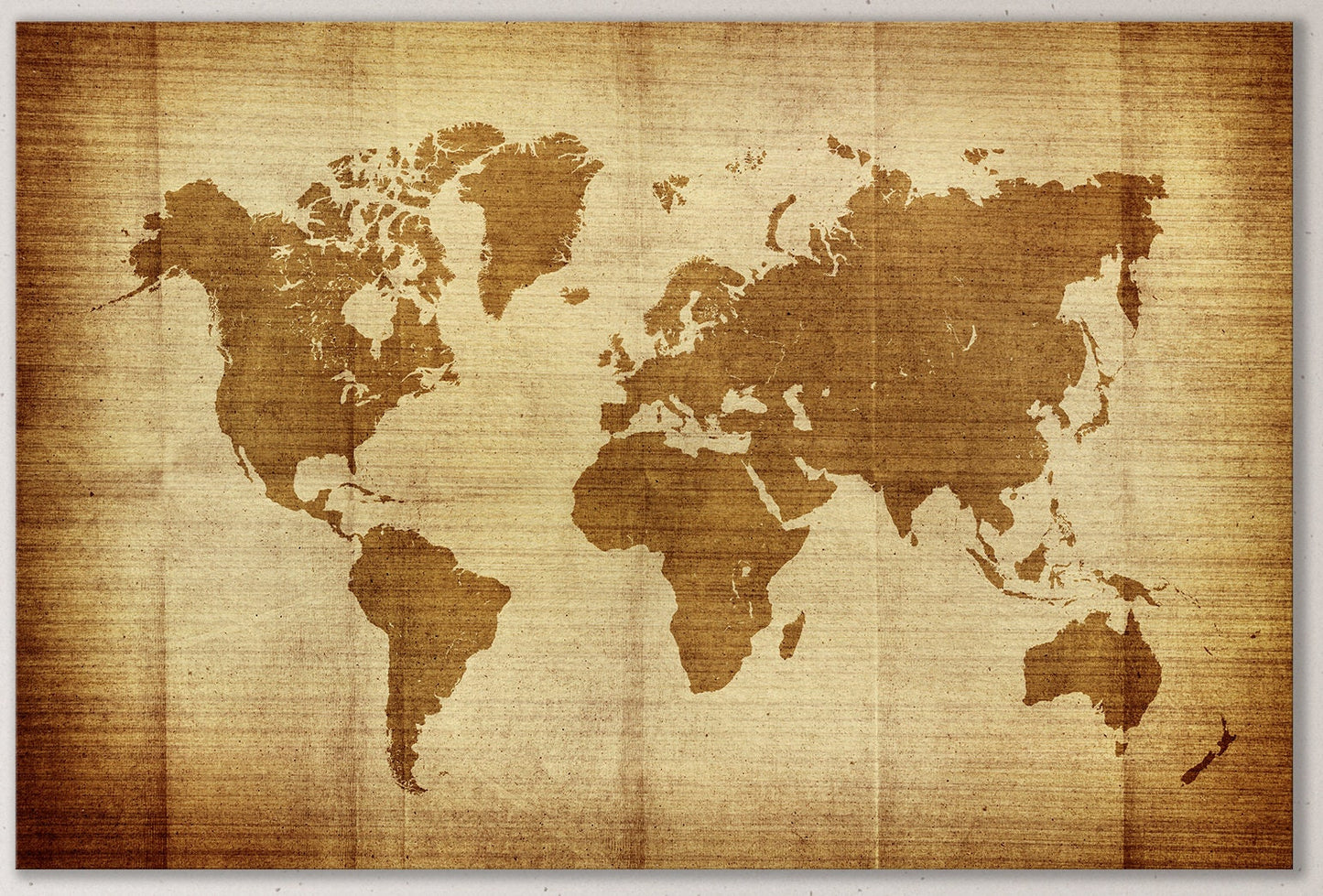 Vintage World Map Framed Canvas Print