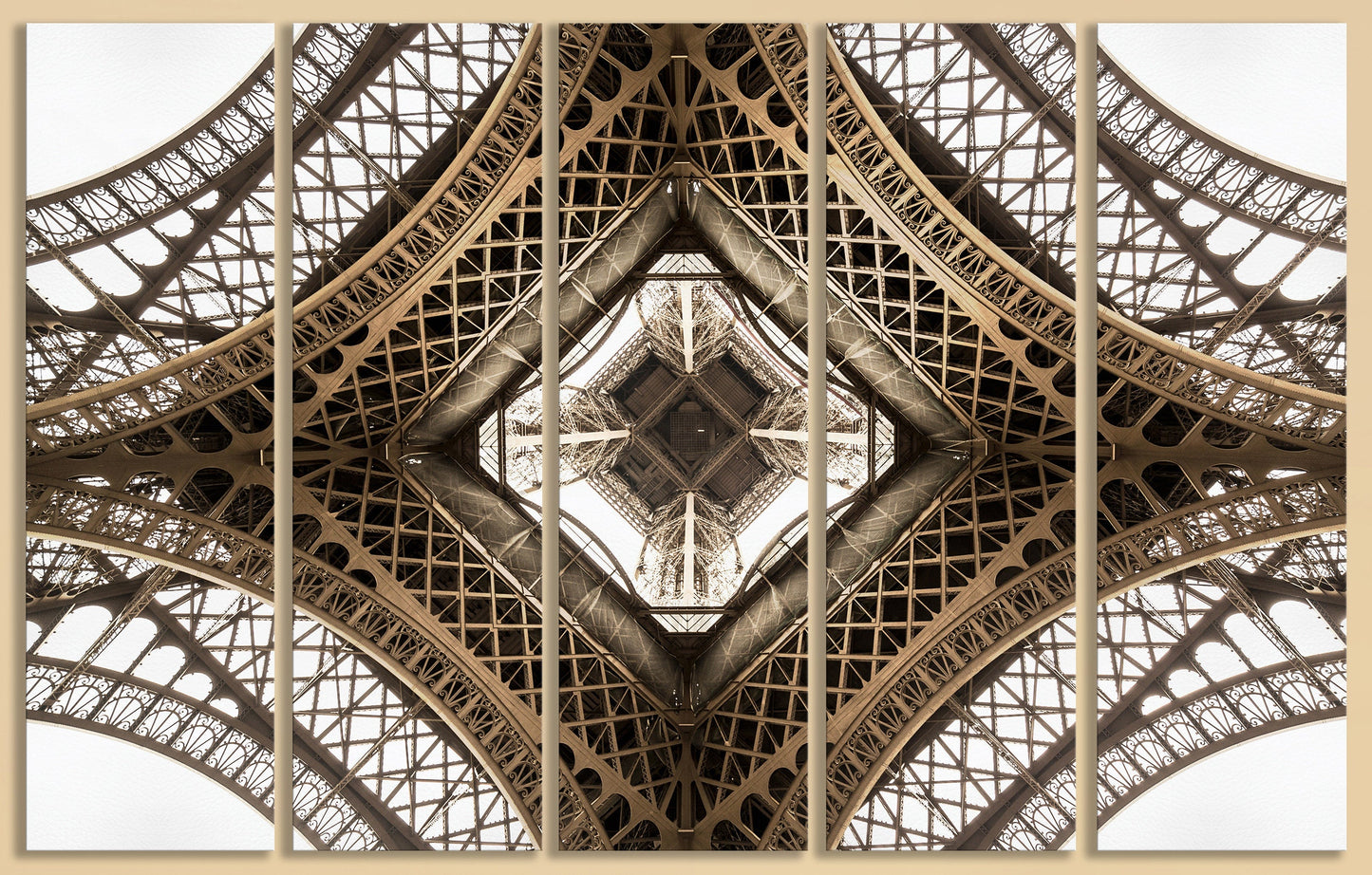 Tour Eiffel Bottom View Framed Canvas Print