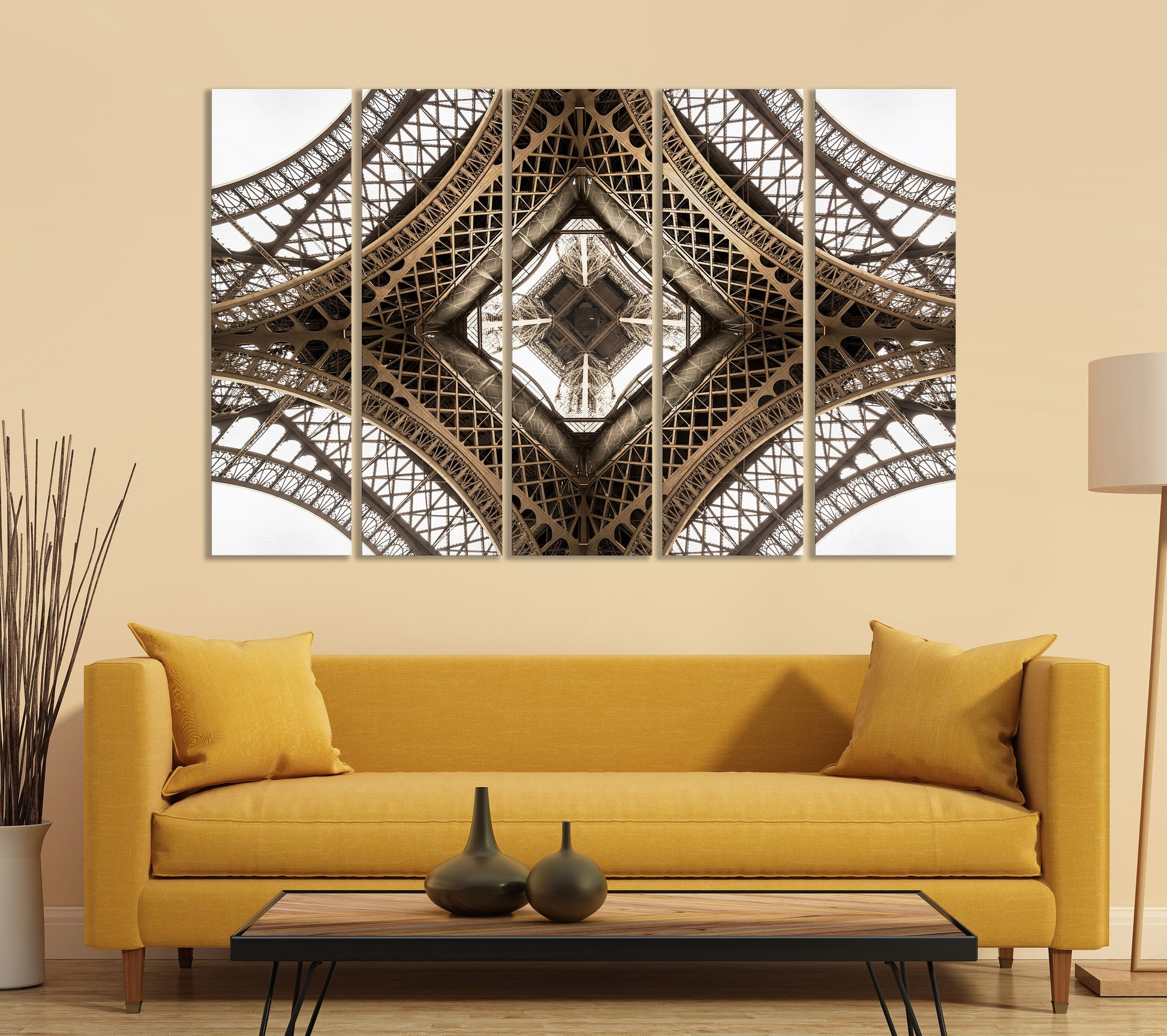 Tour Eiffel Bottom View Framed Canvas Print