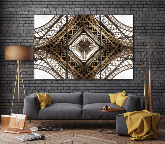 Tour Eiffel Bottom View Framed Canvas Print