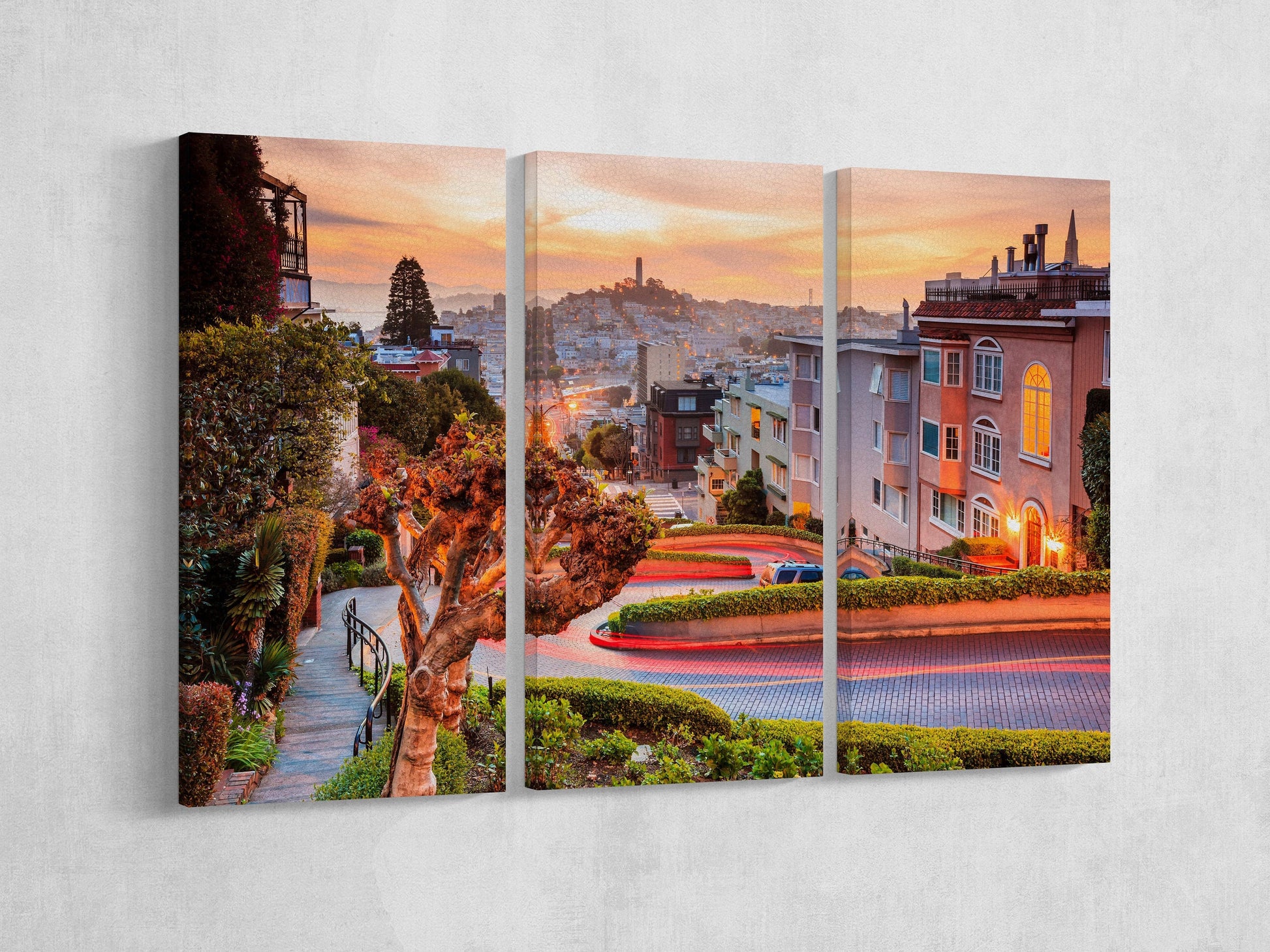 San Francisco Lombard Street Framed Canvas Print