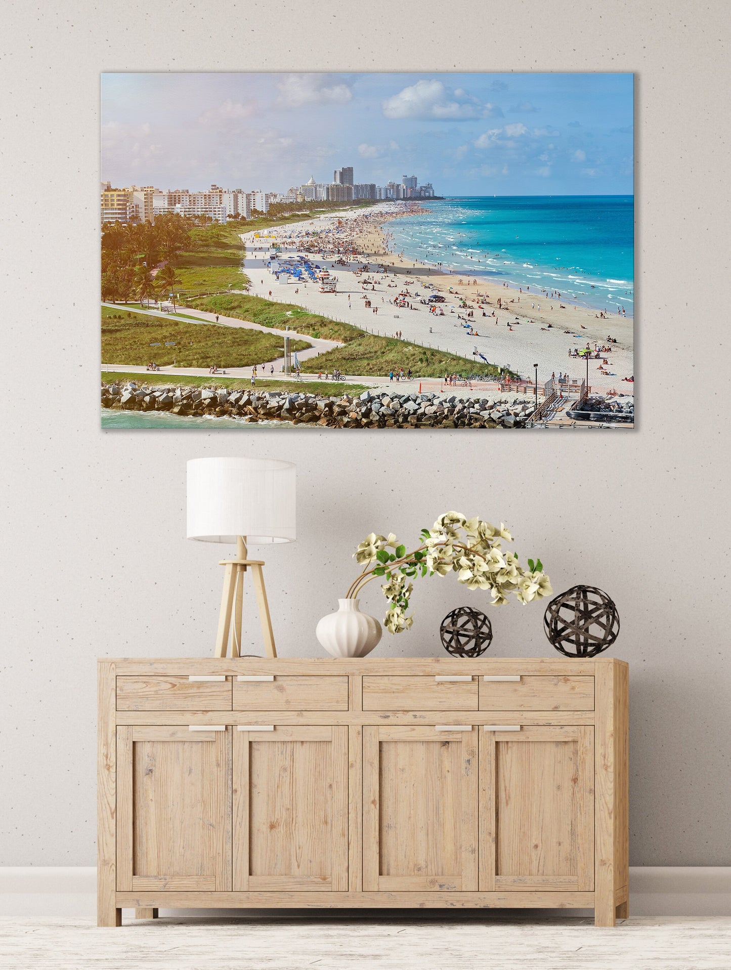Miami beach home art canvas print