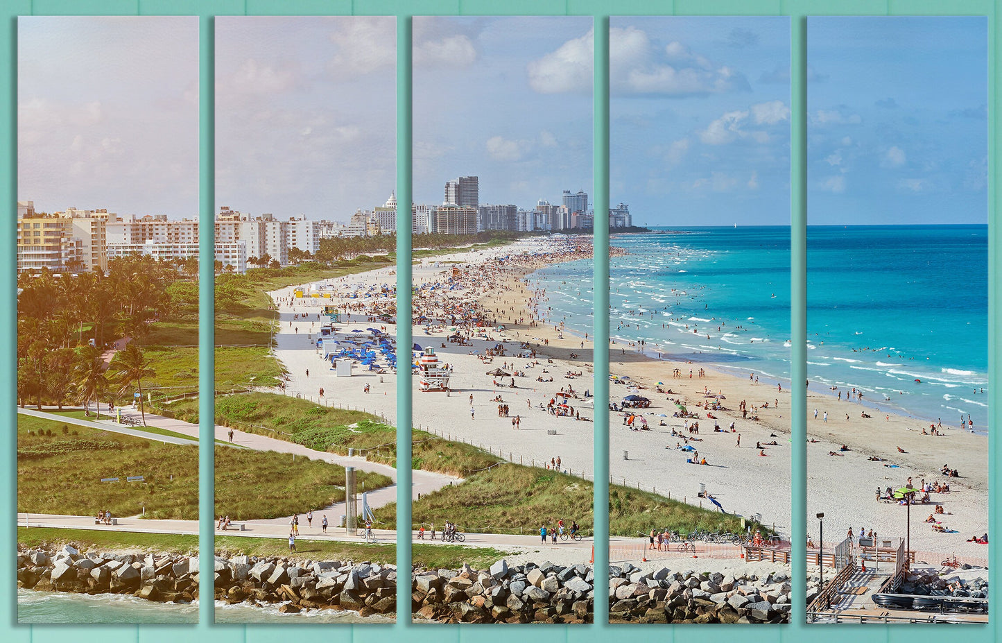 Miami beach wall art canvas print made in Italy
