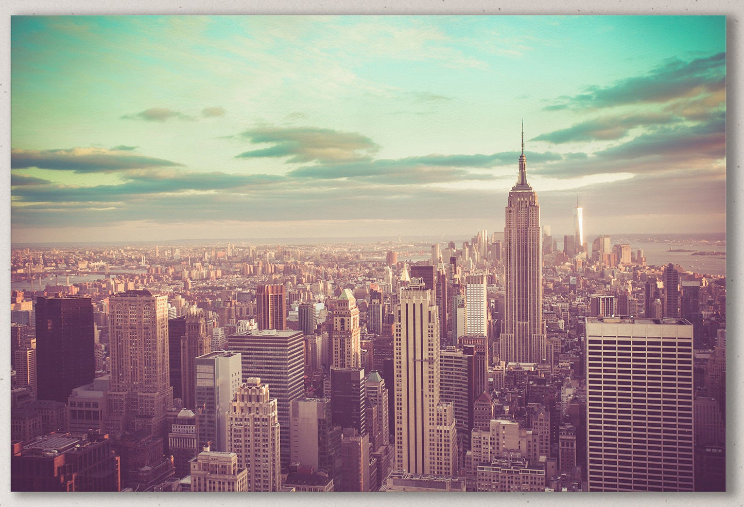 New York City, Manhattan vintage wall art canvas print made in Italy