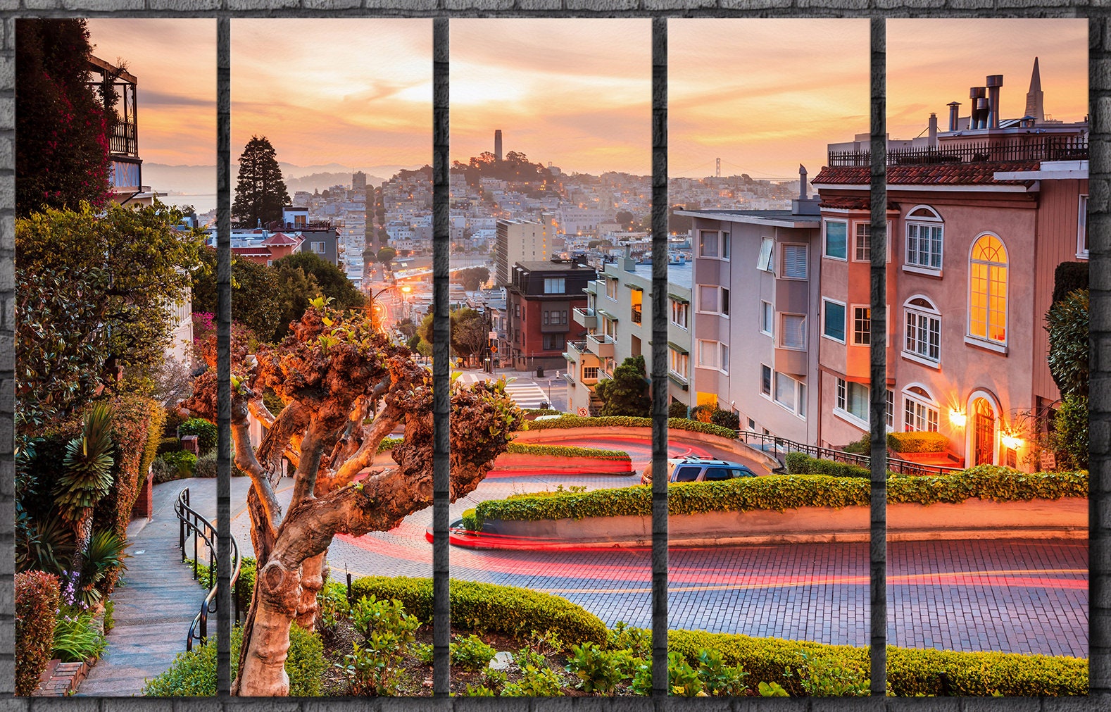 San Francisco Lombard Street Framed Canvas Print