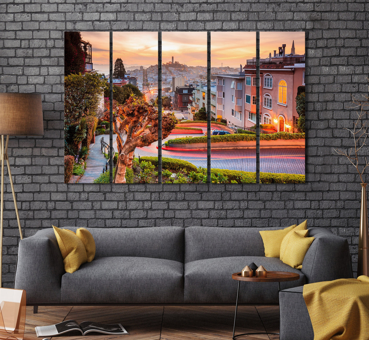 San Francisco Lombard Street Framed Canvas Print