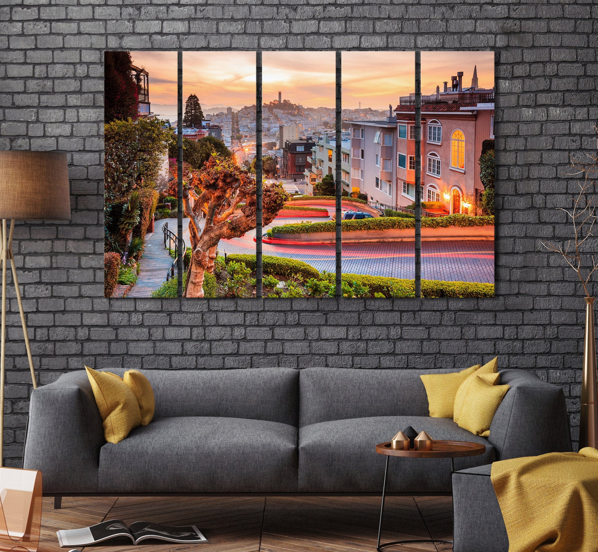 San Francisco Lombard Street Framed Canvas Print