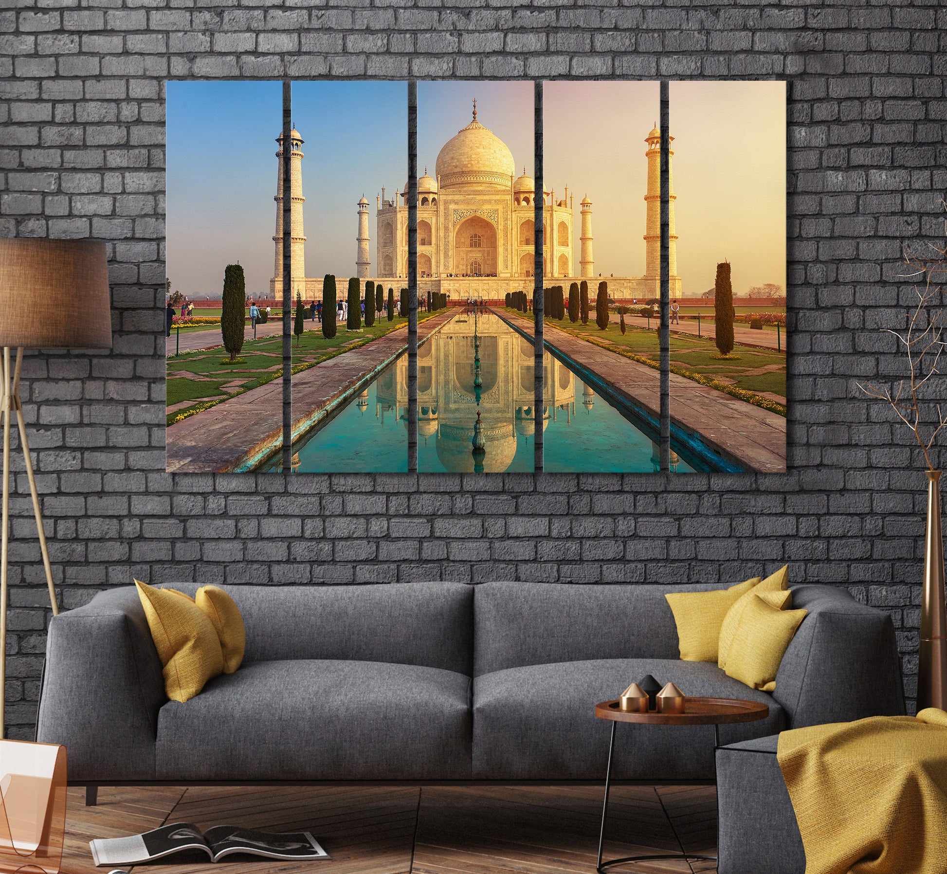 Taj Mahal India Vegan Leather Wall Art Luxury Architecture Gallery Wrap Print