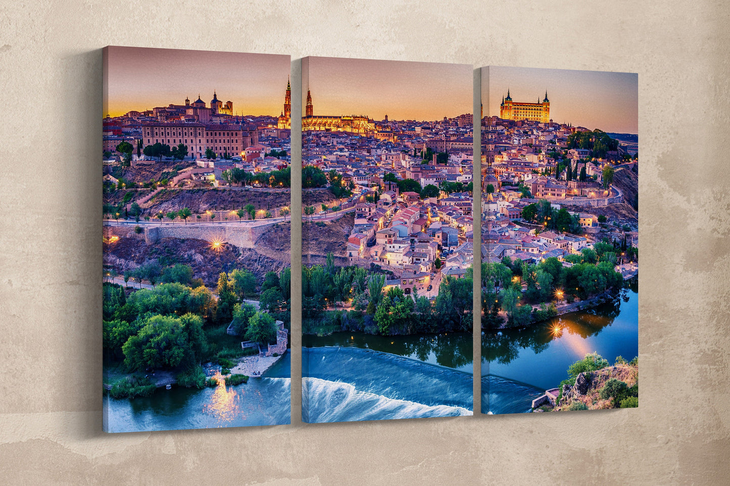 Toledo, Spain Canvas Eco Leather Print, Made in Italy!