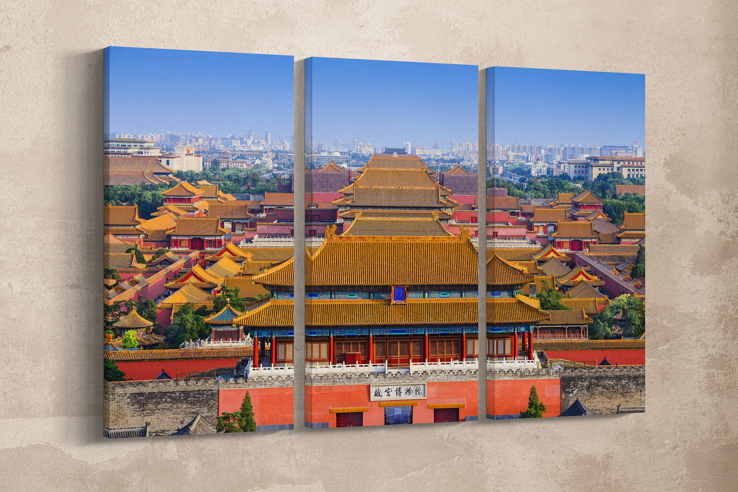 Forbidden City, Beijing, China Canvas Eco Leather Print, Made in Italy!
