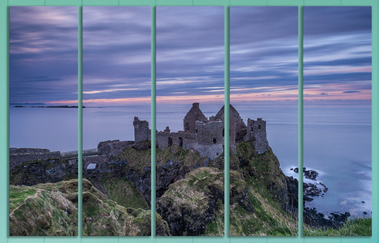 Dunluce Castle, Northern Ireland Framed Canvas Leather Print