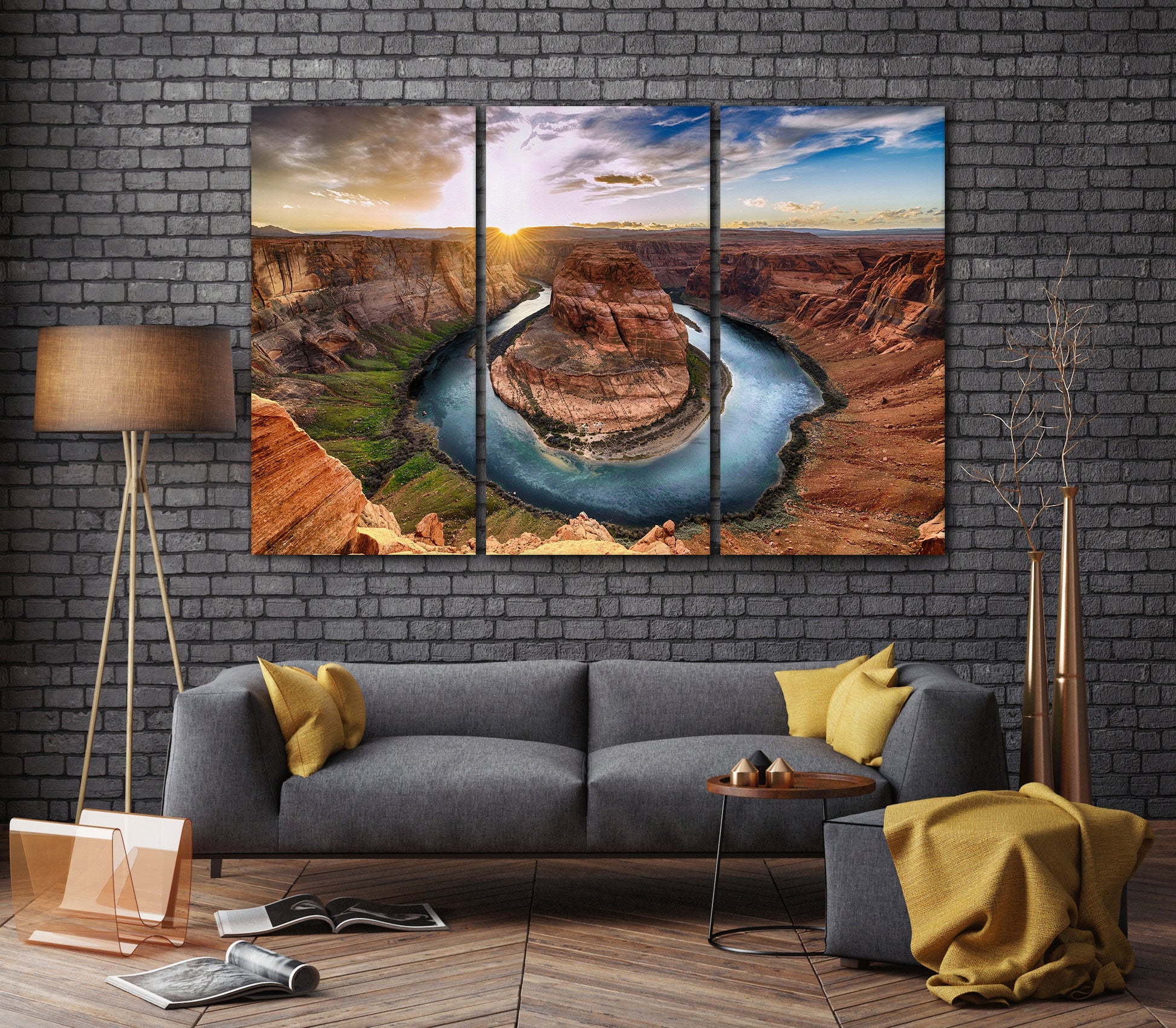 Horseshoe Bend Grand Canyon National Park framed canvas leather print