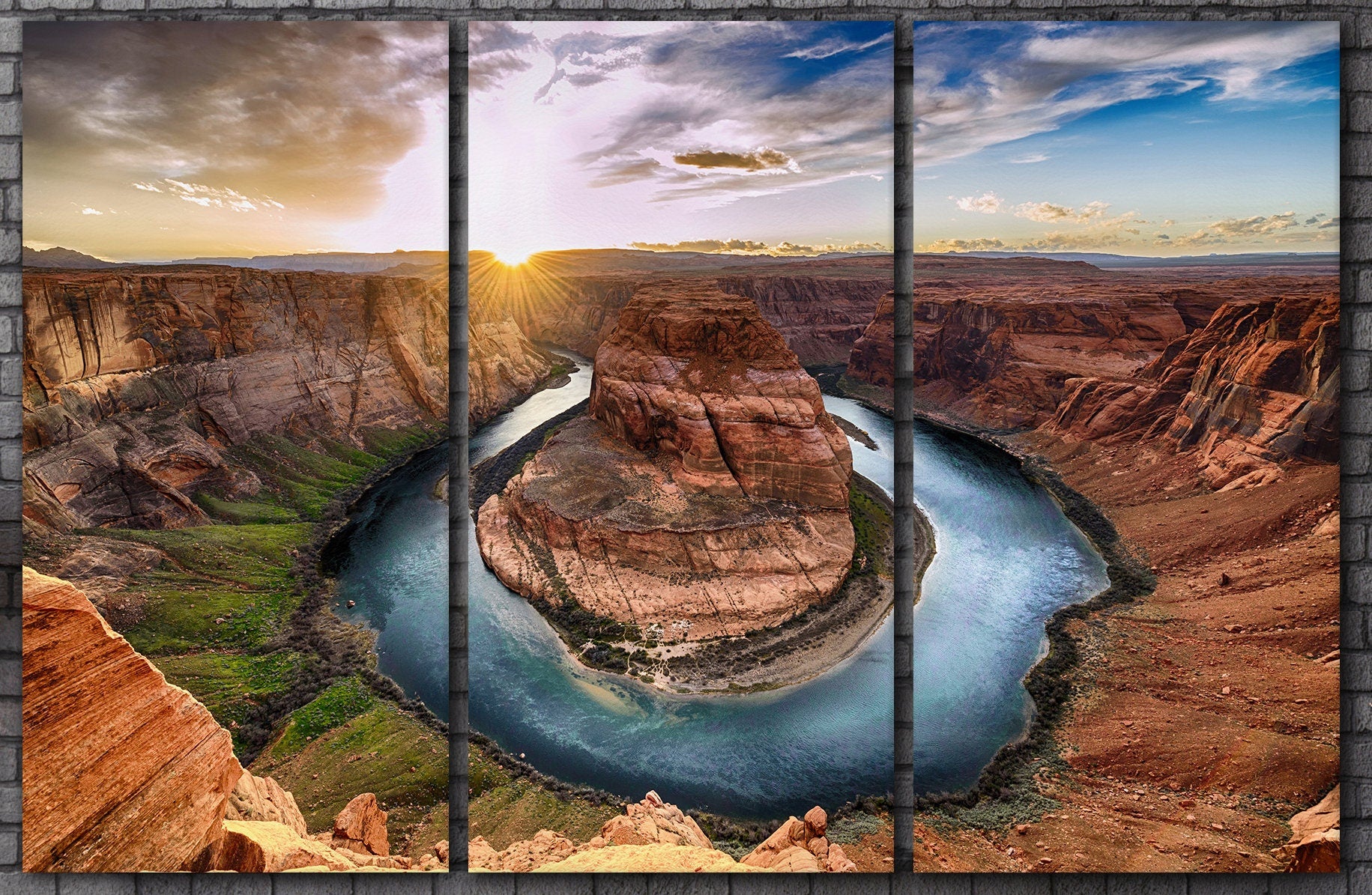 Horseshoe Bend Grand Canyon National Park framed canvas leather print