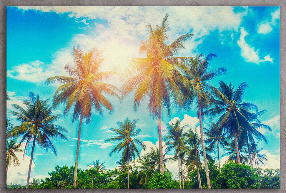 Tropical palms wall art canvas print