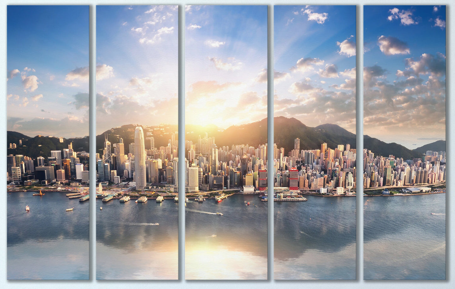Hong Kong Extra Large Framed Canvas Leather Print