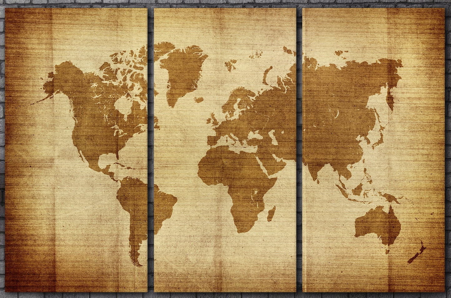 Vintage World Map Framed Canvas Print