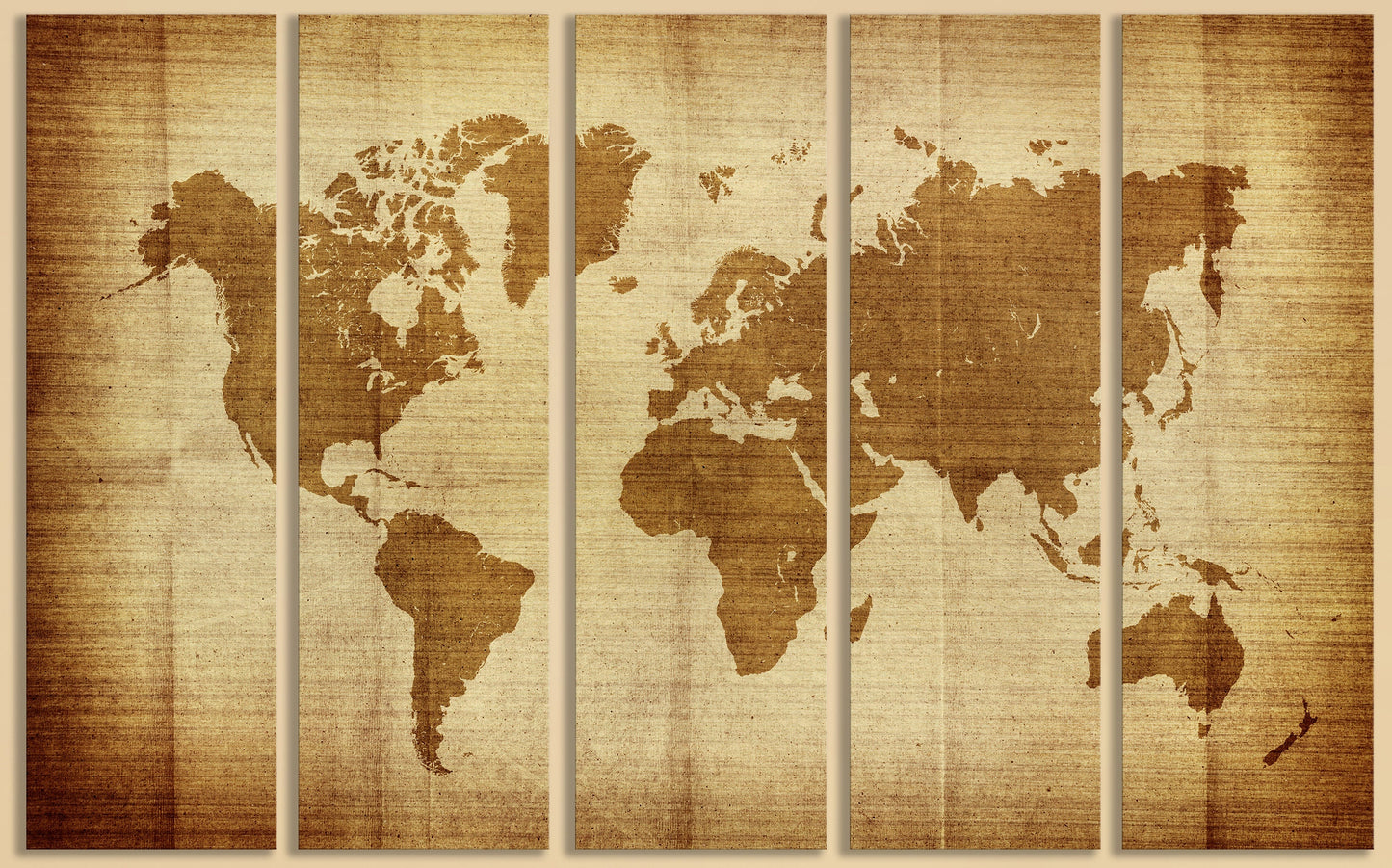 Vintage World Map Framed Canvas Print