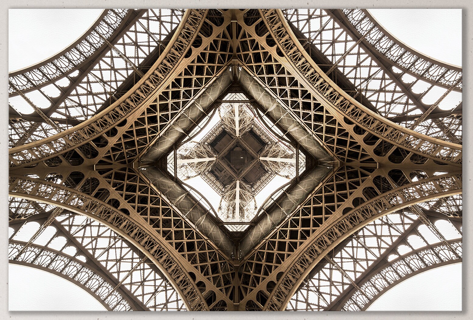 Tour Eiffel Bottom View Framed Canvas Print