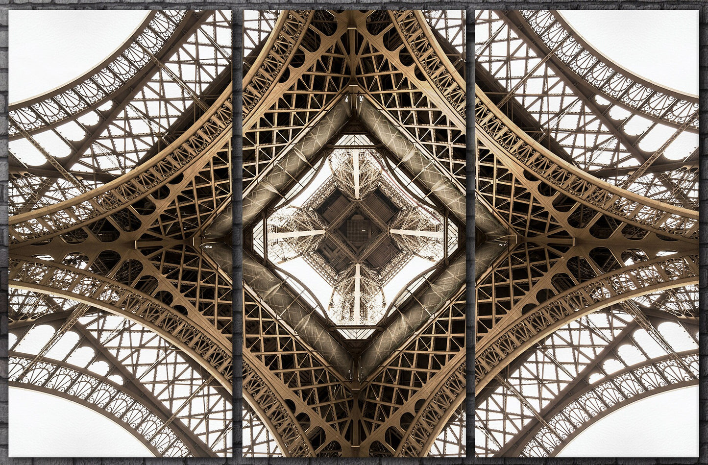 Tour Eiffel Bottom View Framed Canvas Print