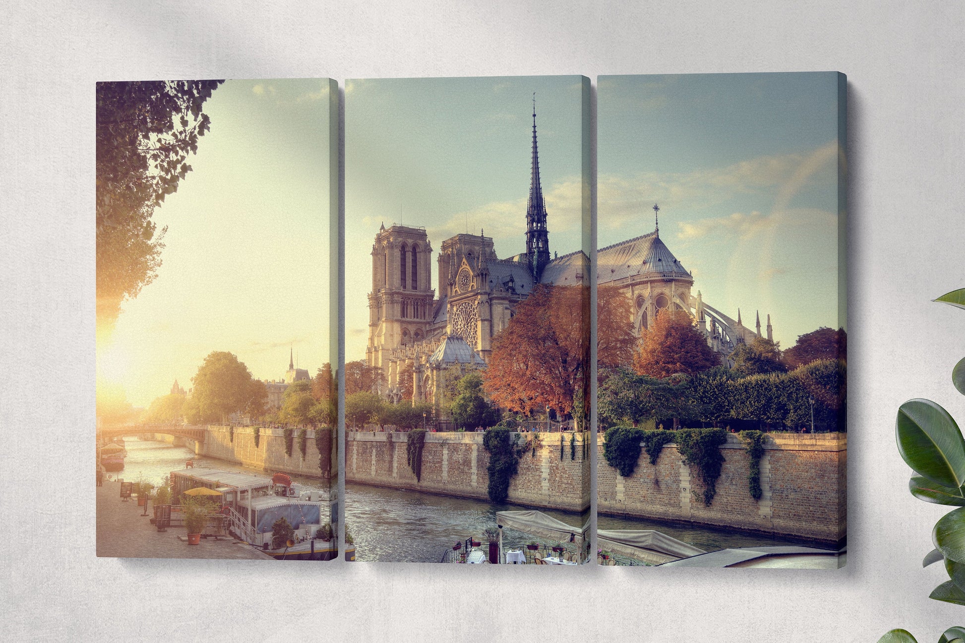 Notre-Dame Cathedral in Paris Sunrise Leather Print