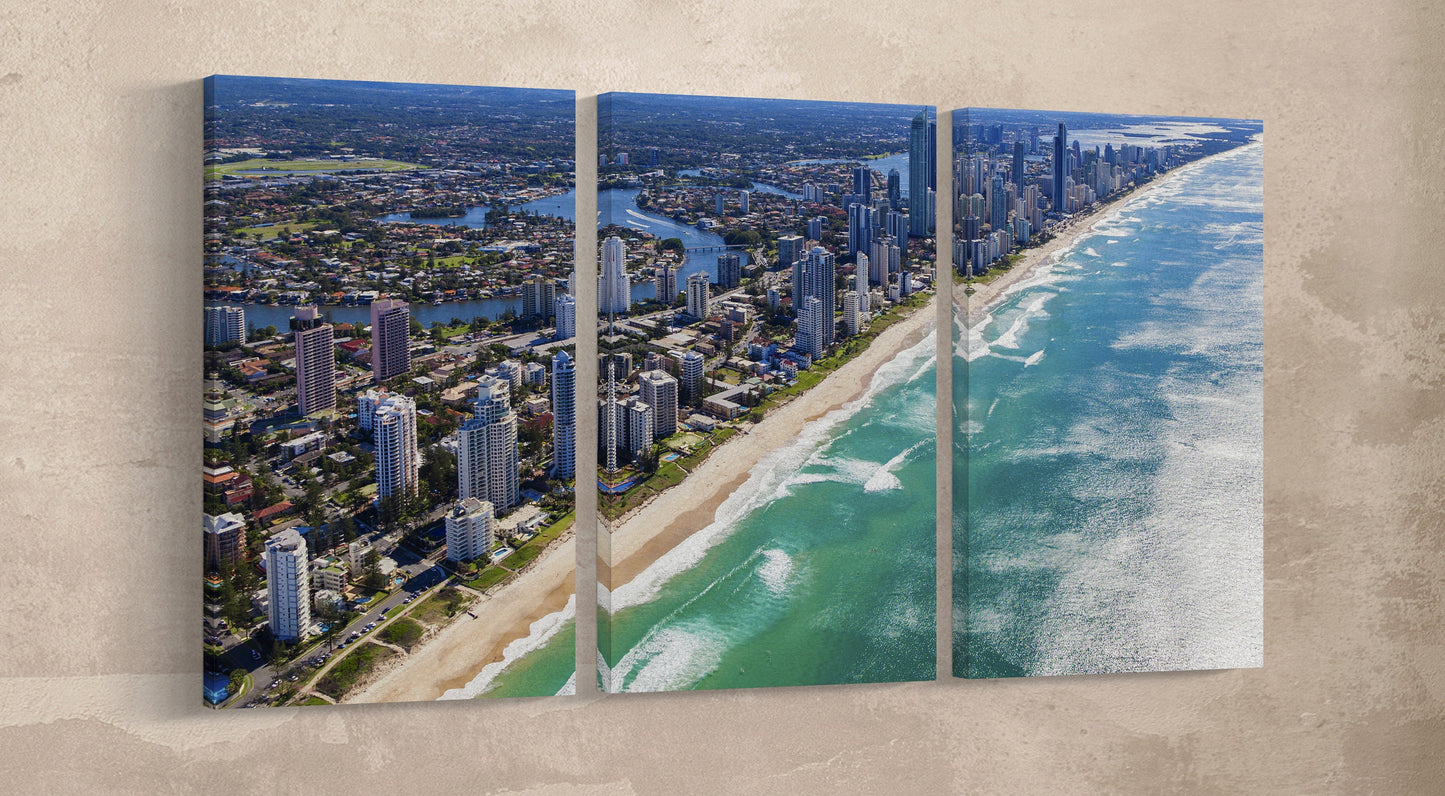 Gold Coast, Queensland, Australia Framed Canvas Leather Print