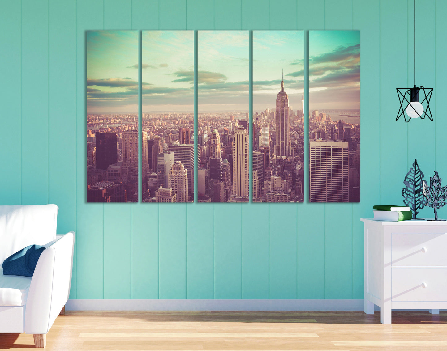 New York City, Manhattan vintage home decor canvas print