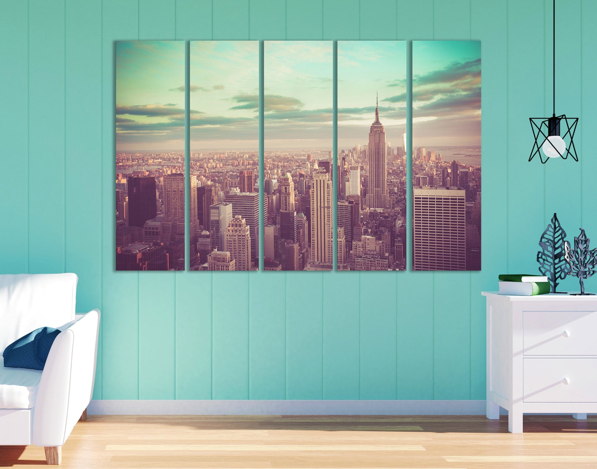 New York City, Manhattan vintage home decor canvas print