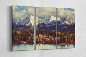 Needle Grenadier Colorado Mountains Canvas Eco Leather Print, Made in Italy!