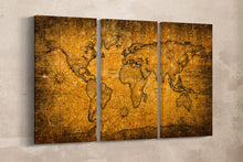 Laden Sie das Bild in den Galerie-Viewer, Grunge Detail World Map Canvas Eco Leather Print, Made in Italy!