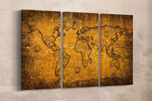 Load image into Gallery viewer, Grunge Detail World Map Canvas Eco Leather Print, Made in Italy!