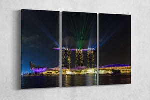 Marina Bay Sands Laser Show Wall Decor Canvas Print